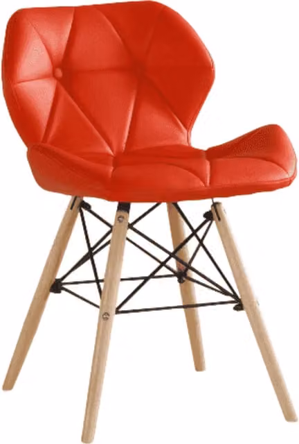 Life Interiors Cecilia Eiffel Faux Leather Dining Chair with Button Detail in Red