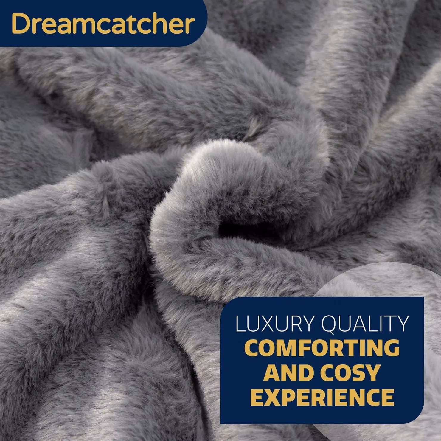 Dreamcatcher Grey Electric Heated Blanket Throw with Soft Fleece and Faux Fur, W/D/H: 160 x 130 cm – 2