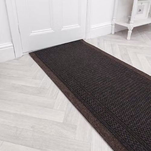 runrug Aztec Ethnic Hallway and Kitchen Runner Rug, Brown, W: 66 cm, L: 210 cm