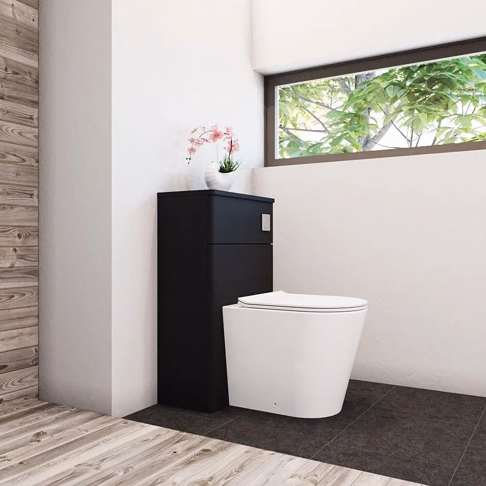 Balterley Contemporary Compact WC Toilet Unit, Black Matt, Width: 50 cm – 4