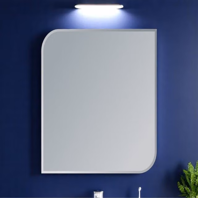 Islington Rectangular Bevelled Edge Bathroom Mirror in Silver, Width: 50 cm