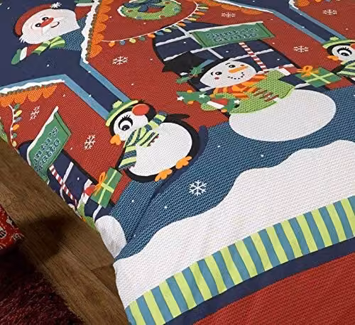 Rapport Home Christmas Duvet Cover and Pillowcase Set for Children in Red and Multicolour, W/D/H: 90 x 200 cm – 3