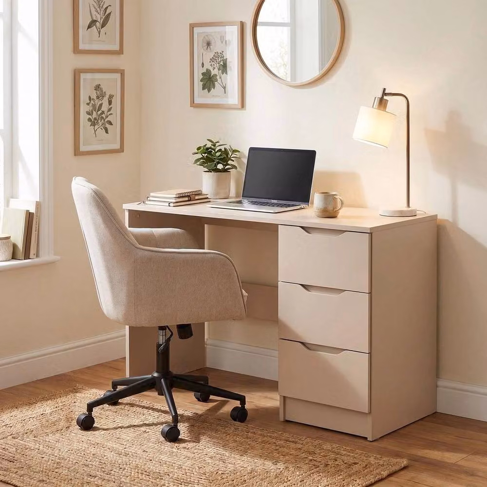 Havendro Matt Putty 3 Drawer Vanity Dressing Table in Beige – 2