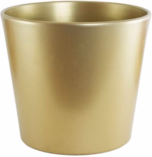 KDMD Gold Matt Finish Ceramic Tabletop Pot, Height: 23 cm