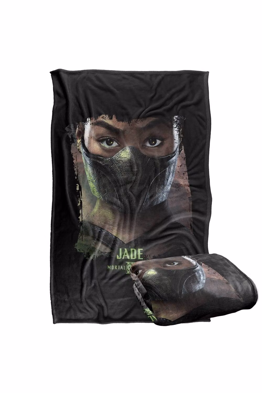 Warner Bros. Mortal Kombat 2 Jade Portrait Super Soft Fluffy Polyester Throw Blanket in Multicolour and Black, Large – 2