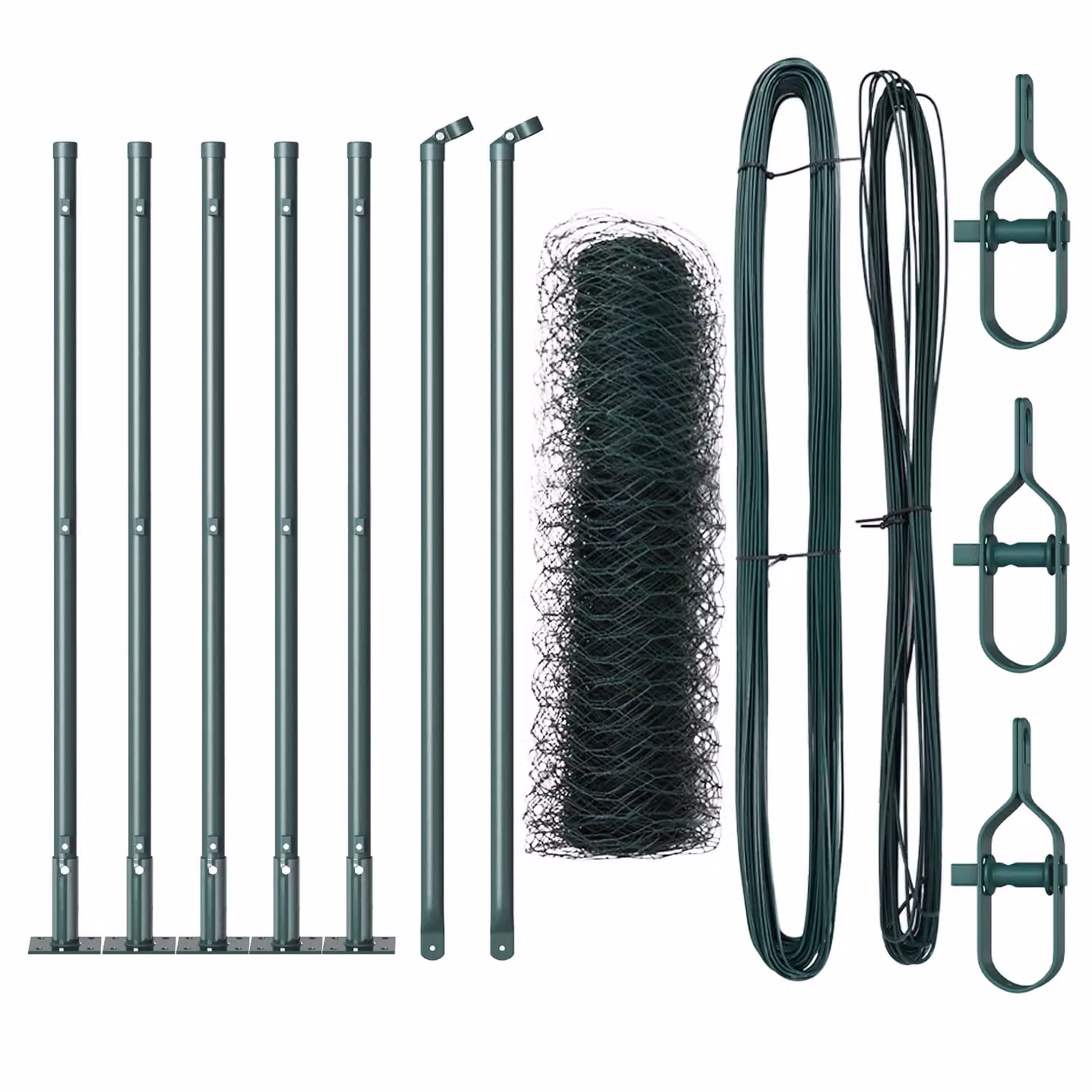 Berkfield Home Green PVC-Coated Steel Hexagon Fence, W: 0.6 m, L: 10 m – 2