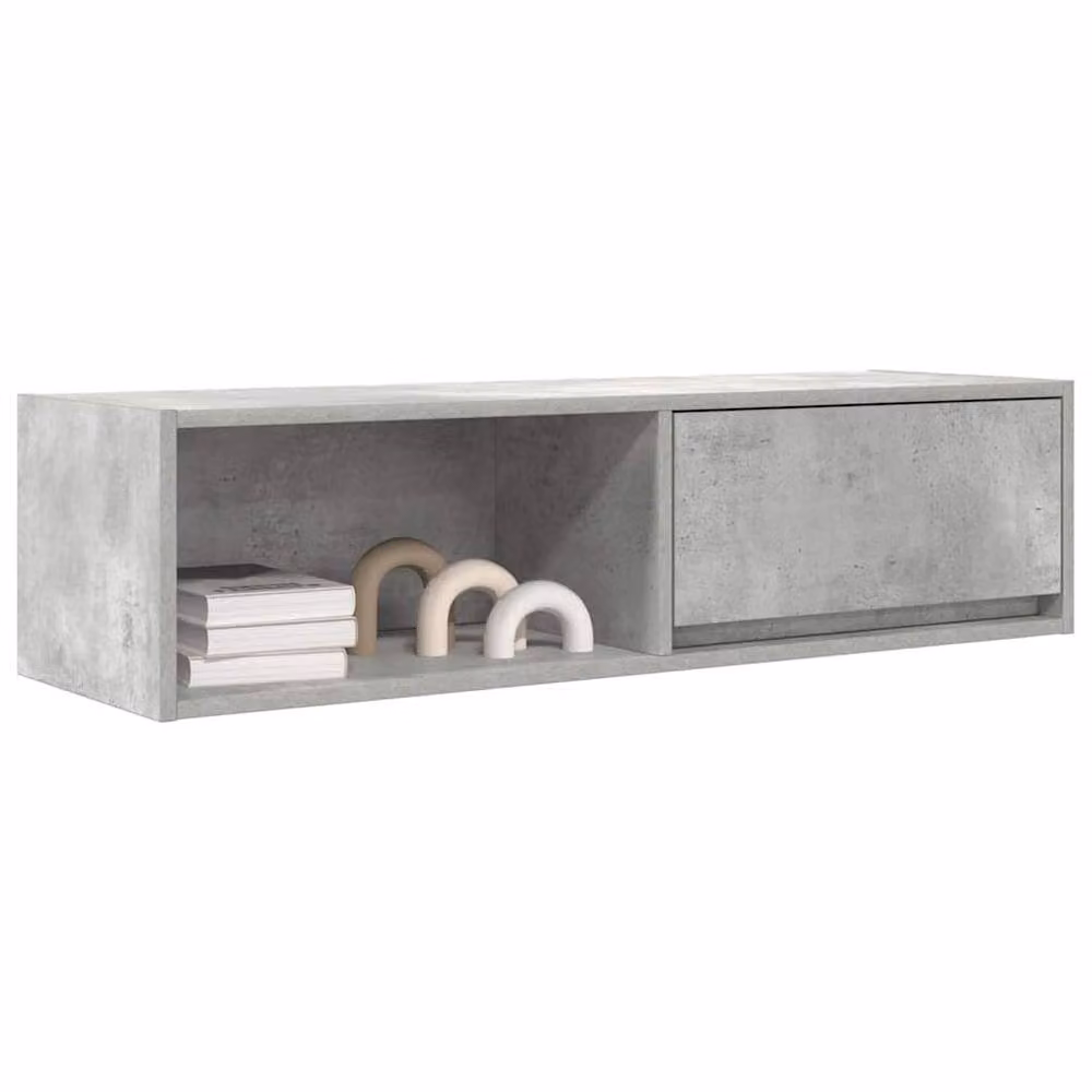 Berkfield Home Set of 2 Modern TV Cabinets in Concrete Grey, W/D/H: 100 x 31 x 25.5 cm – 3