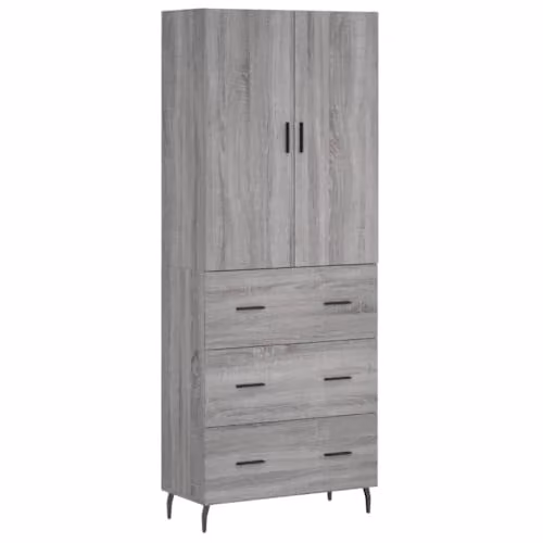 vidaXL Modern Grey Sonoma Highboard Sideboard for your Living Room – 1
