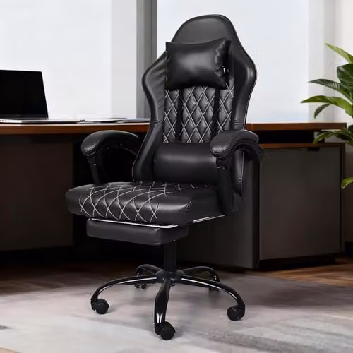 Levede Ergonomic Gaming Chair in Black with Headrest, Adjustable Height and Swivel Function – 9