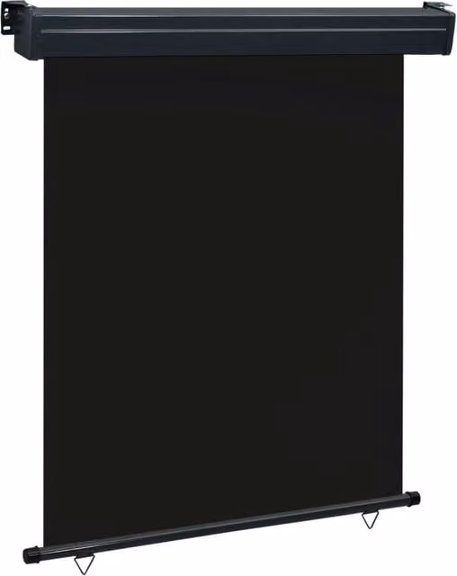 Berkfield Home Black Balcony Side Awning with Manual Pull, W/H: 140 x 250 cm