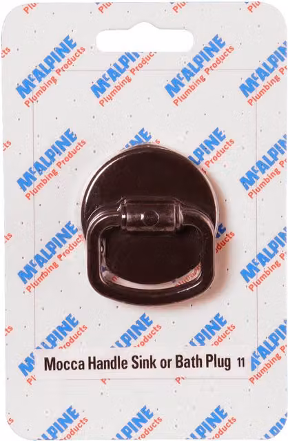 McAlpine Mocca Plastic Bath Plug with Handle and 1.5 inch Waste Outlet in Chrome