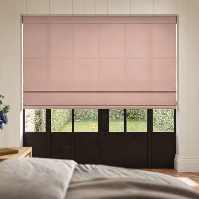 ANTE DECOR Aura No Joins Light Filtering Made To Measure Roman Blind in Rose Pink