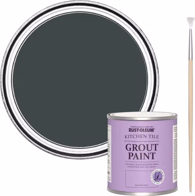 Rust-Oleum Kitchen Grout Paint in Black Sand, 250 ml, Blue