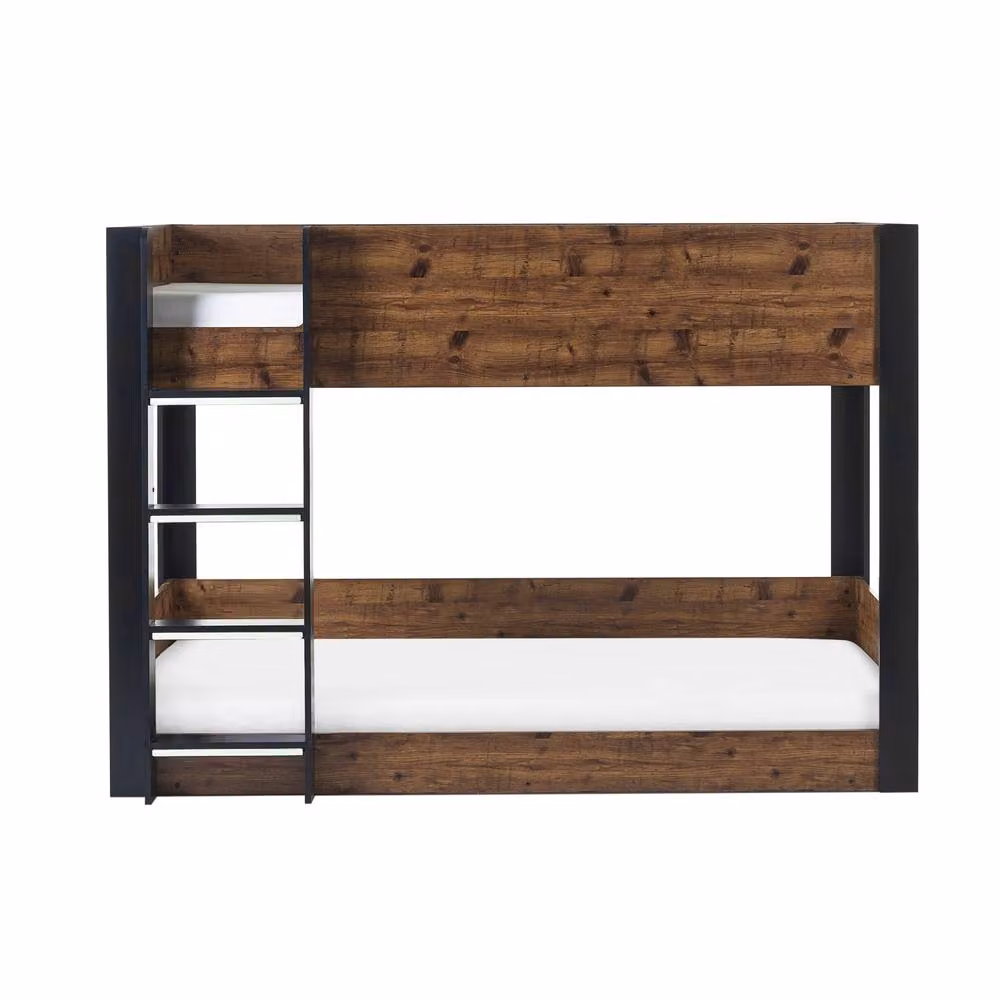 Cheshire Mirage Two-Level Bunk Bed in Rustic and Black, Single 90 x 200 cm – 3