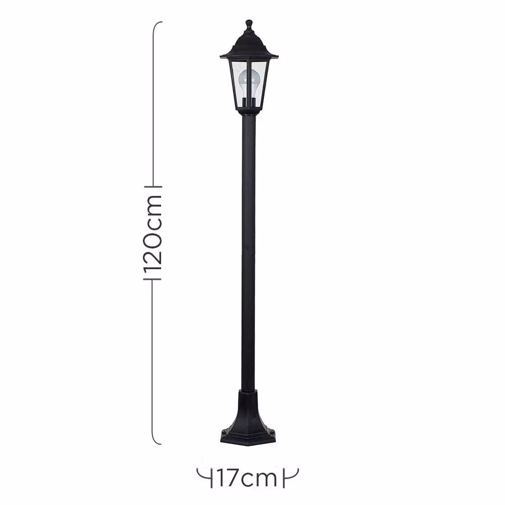Nordara Vintage LED Garden Post Lantern in Black – 2