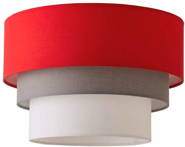 ValueLights Aztec 3 Tier Fabric Ceiling Light Shade in Red, Grey and White