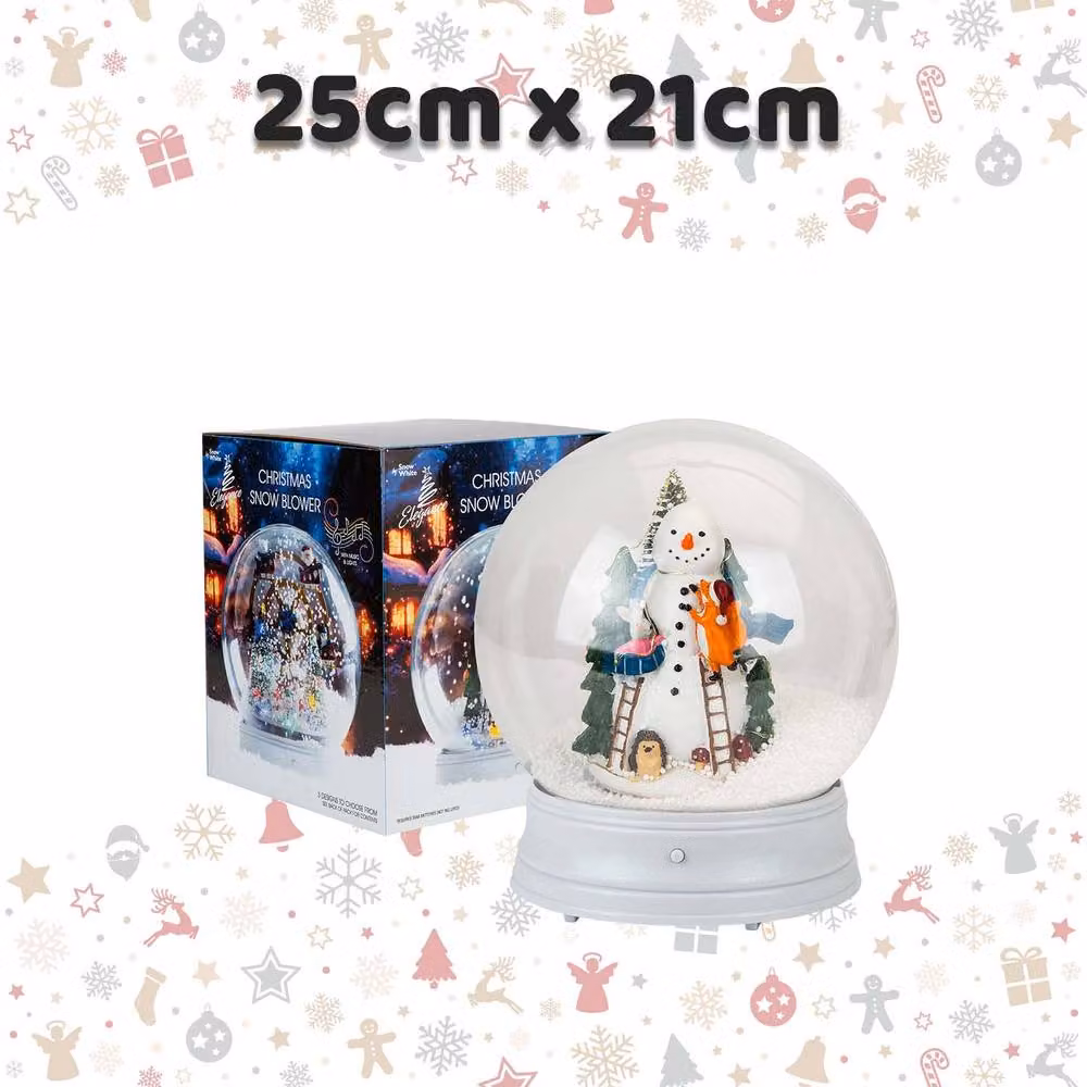 VFM e-Store Christmas Snowman Light Up Blower Snow Globe in White, W/D/H: 25 x 21 x 25 cm – 2
