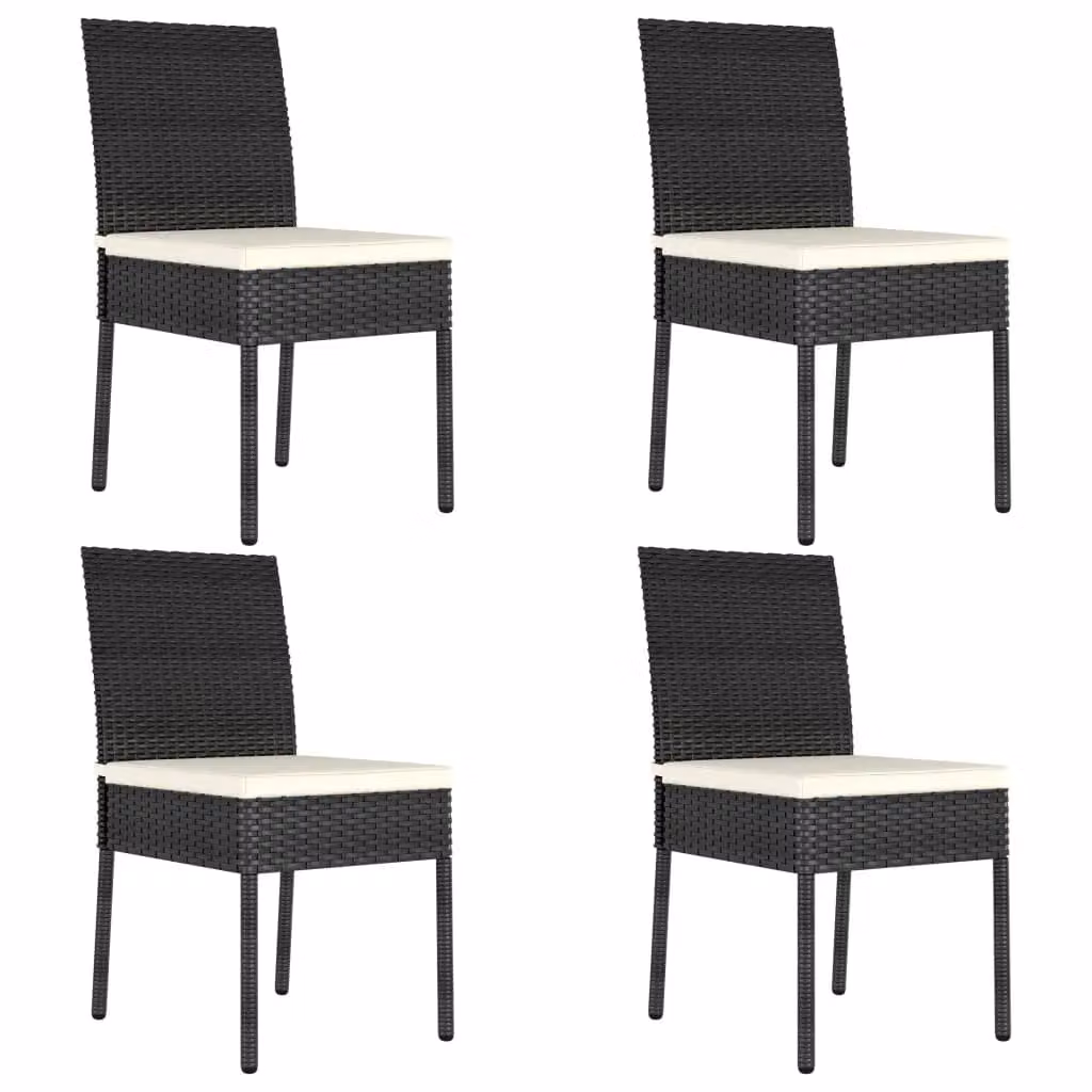 Berkfield Home 5 Piece Poly Rattan Outdoor Dining Set with Cushions in Black – 3