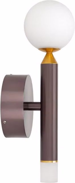 Netlighting Laon Globe Wall Light in Brown and Gold with Warm White LED