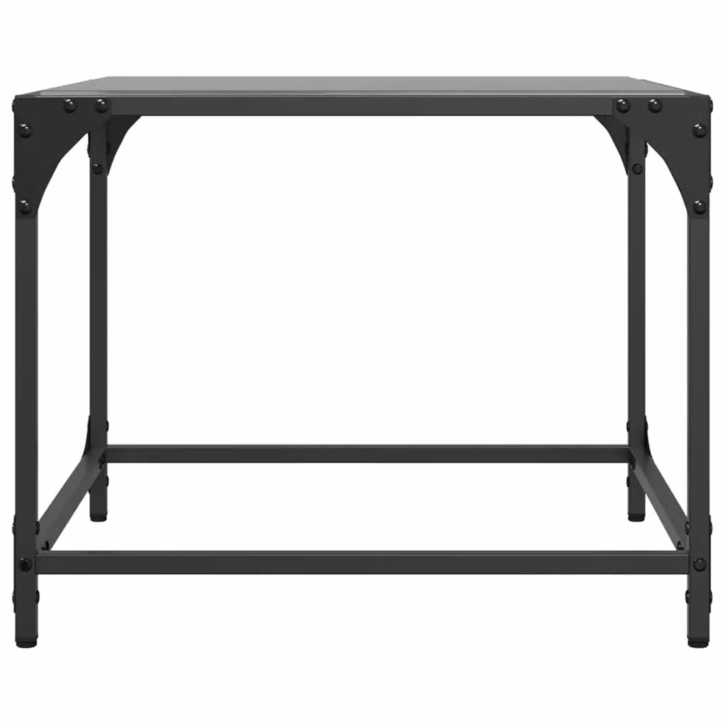 Berkfield Home Set of 2 Modern Square Coffee Tables with Black Glossy Glass Tops and Steel Legs, W/D/H: 50 x 50 x 40 cm – 3
