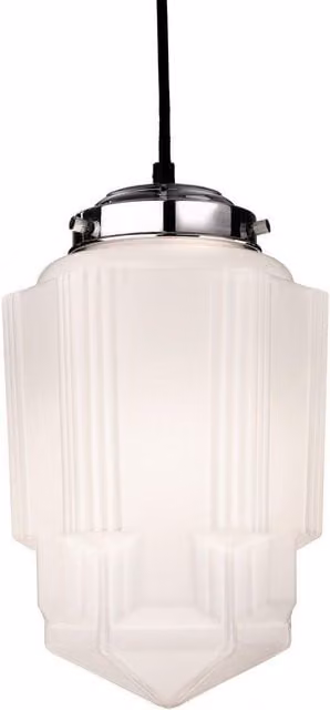 Netlighting Art 1 Light Ceiling Pendant in Chrome and Grey with White Opal Glass, E27