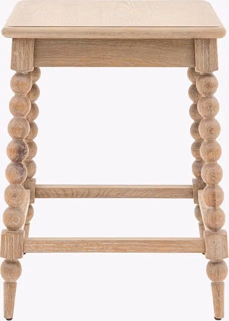 Perch & Parrow Spindler Square Wood Side Table in Beige