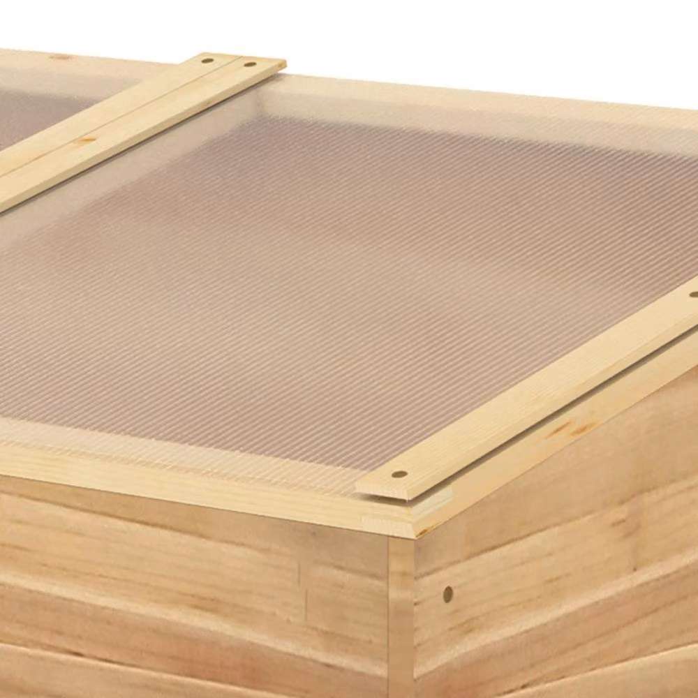 NESTLUNE Polycarbonate Cold Frame Greenhouse Garden Grow House in Natural, W/D/H: 100 x 15 x 15 cm – 4