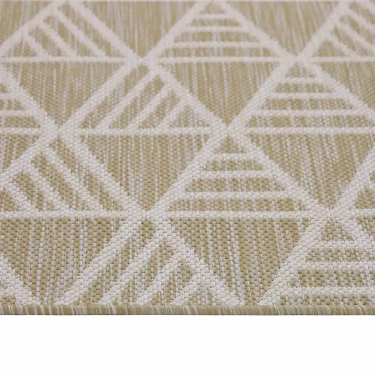 Kukoon Beige Geometric Outdoor, Garden and Patio Area Rug, W/D: 120 x 170 cm