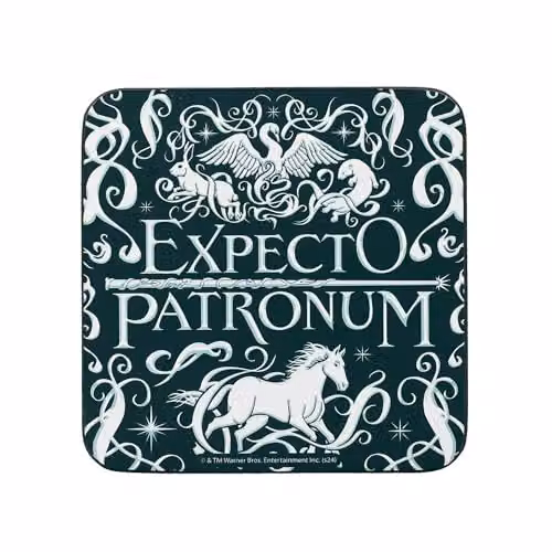 Half Moon Bay Harry Potter Expecto Patronum Cork Drinks Coaster in Blue and Multicolour – 3
