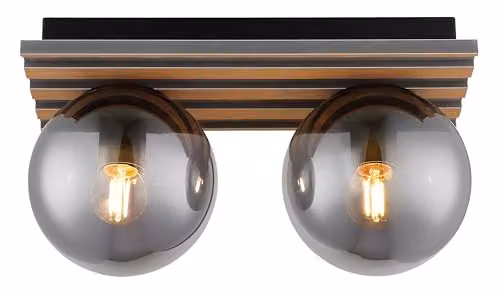 Globo Lighting Modern Sphere Ceiling Light in Black and Grey with Glass and Metal Finish, W/D/H: 20 x 20 x 15 cm – 3