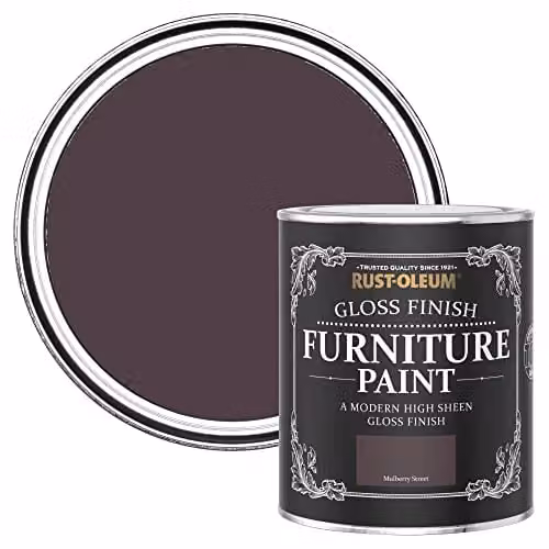 Rust-Oleum Gloss Purple Water-Based Furniture and Skirting Board Paint, 750ml – 1