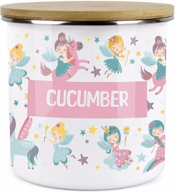 Purely Home Unicorn Fairies Childrens Mini Snack Pot in Pink and Multicolour Enamel Metal