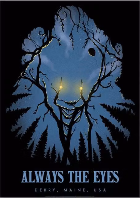 FaNaTtik IT Welcome to Derry Limited Edition A3 Art Print, Multicolour Pennywise Negative Space Artwork – 1