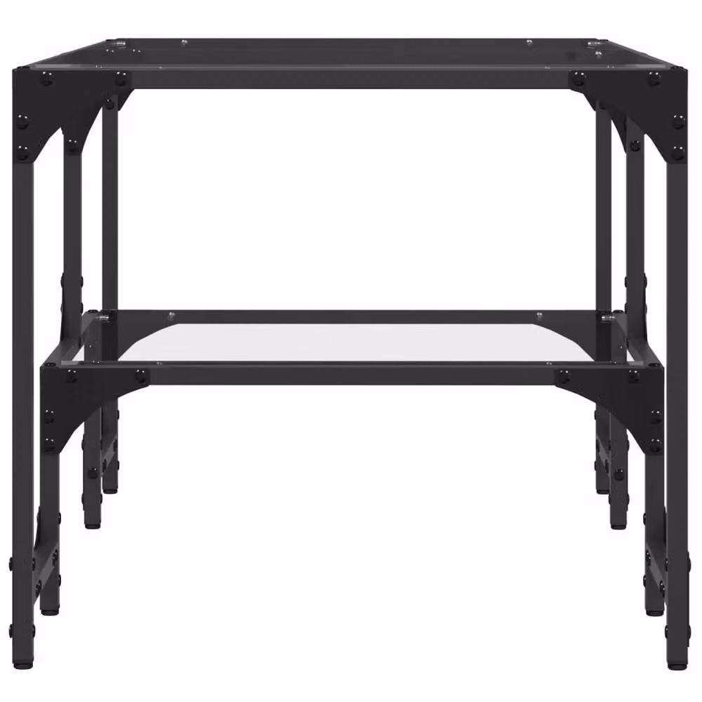 Berkfield Home Modern Rectangular Coffee Table with Transparent Glass Top and Black Steel Frame, W: 98.5 cm, D: 50 cm, H: 45 cm – 4