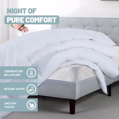 SleepyNights 4.5 Tog Single Summer Duvet, White, W/H: 135 x 200 cm – 3