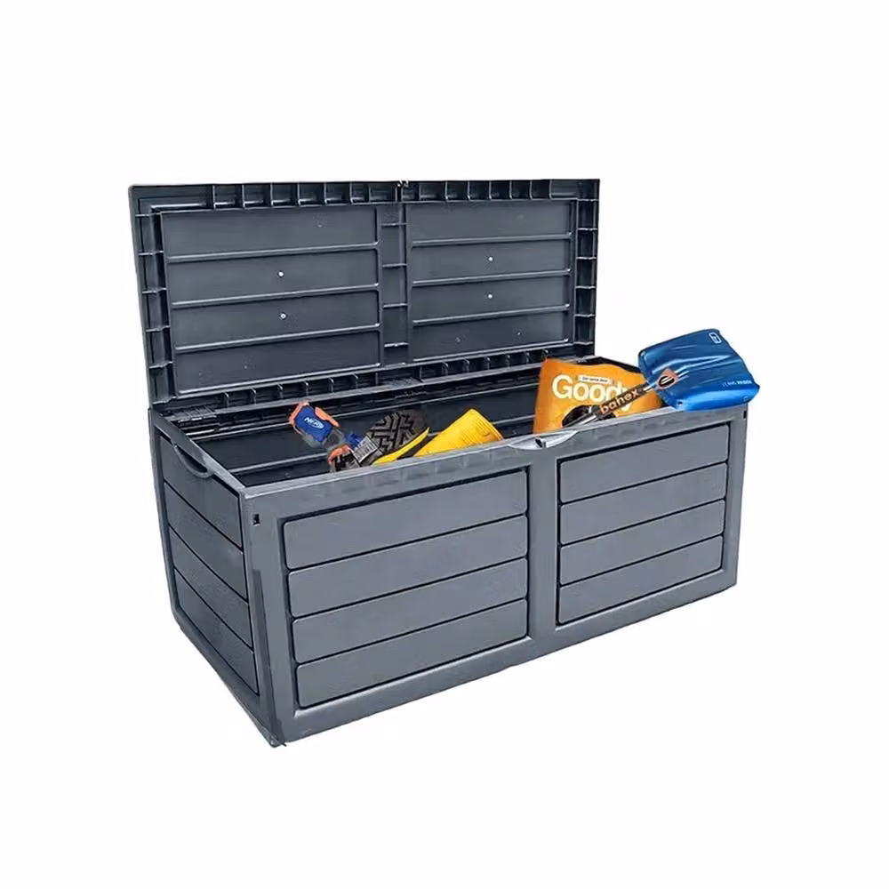 VOGREX Plastic Outdoor Storage Box in Dark Garden Grey, 320L, W/D/H: 119 x 52 x 53 cm – 2