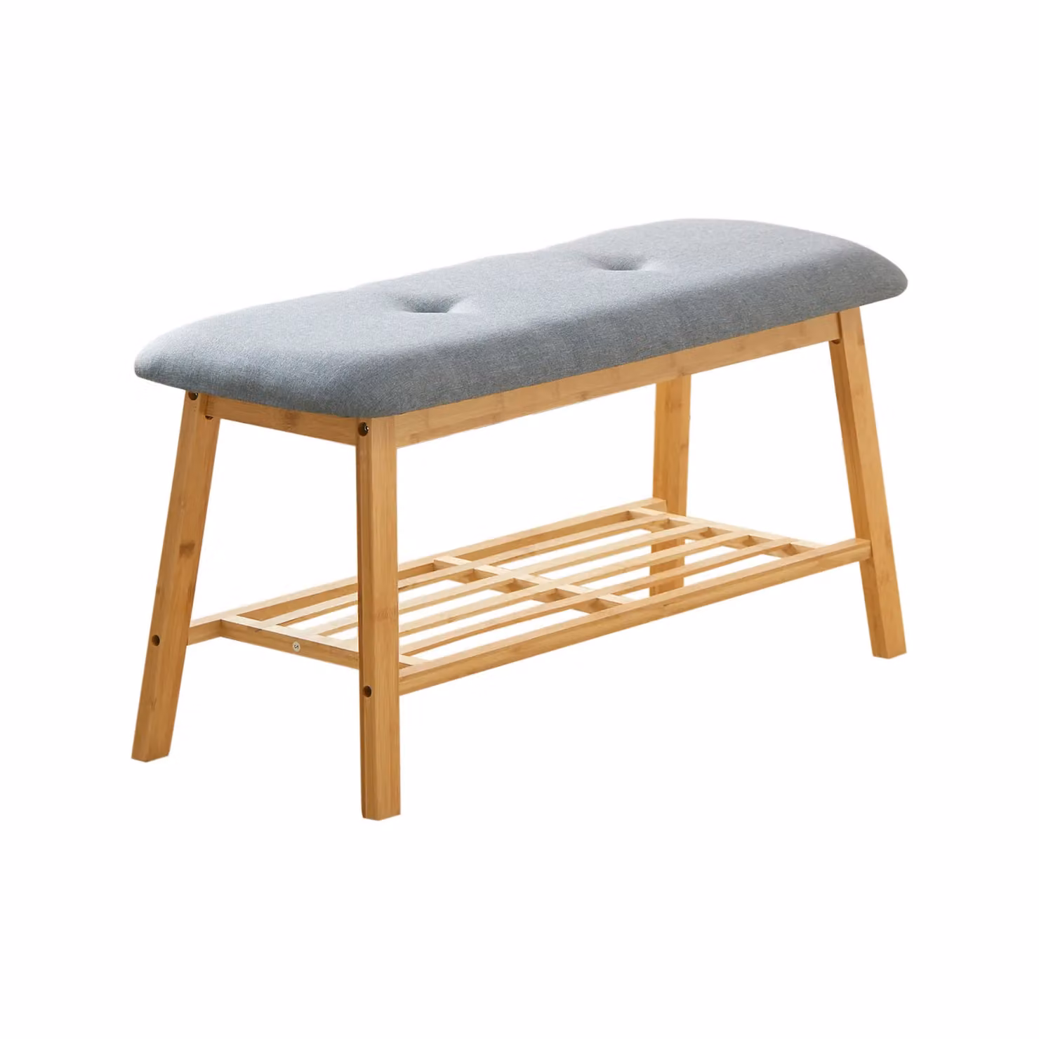 H&O Direct Bamboo Shoe Rack Bench for Entryway in Sand – 2
