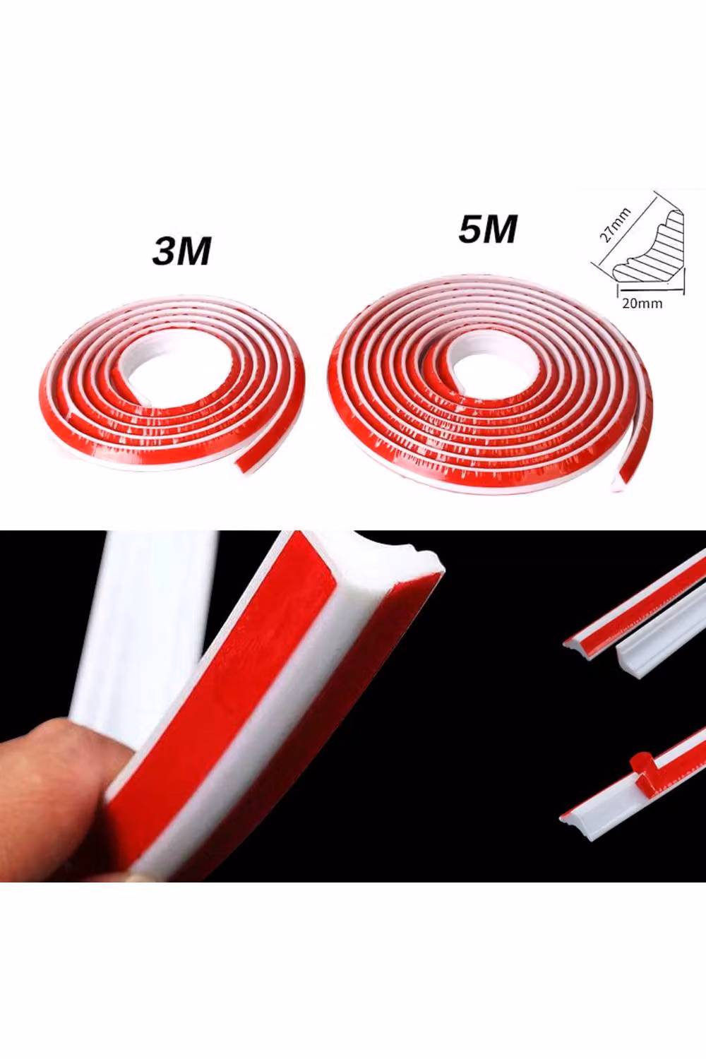 KDMD Self Adhesive White TPE Wall Inner Corner Trim, 5m (27 x 20 mm) – 2