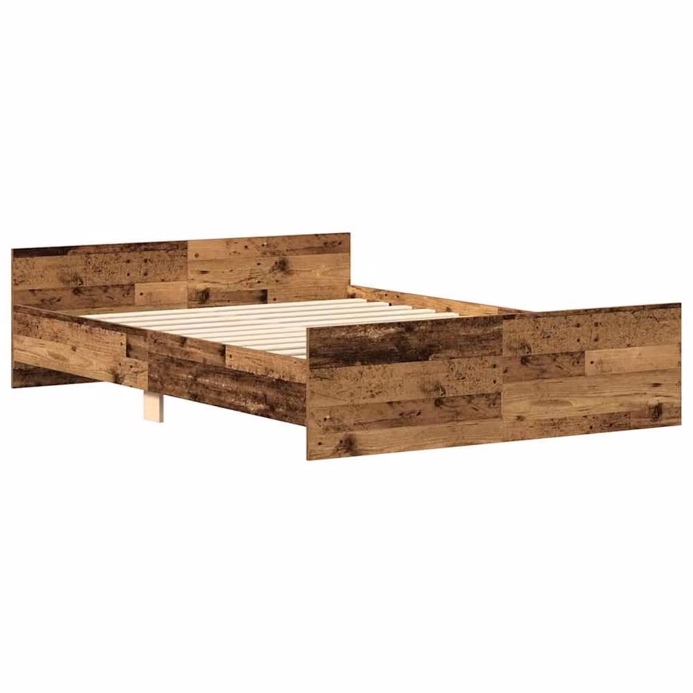 Berkfield Home Bed Frame in Old Wood Brown, Engineered Wood, W/D/H: 140 x 190 cm – 3