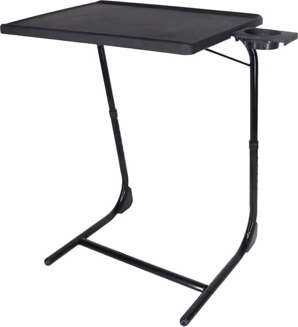 Chums Height and Tilt Adjustable Folding TV Table with Sled Base in Black