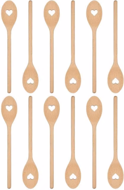 Argon Tableware Wooden Heart Cooking Spoon, Brown, Length: 30 cm