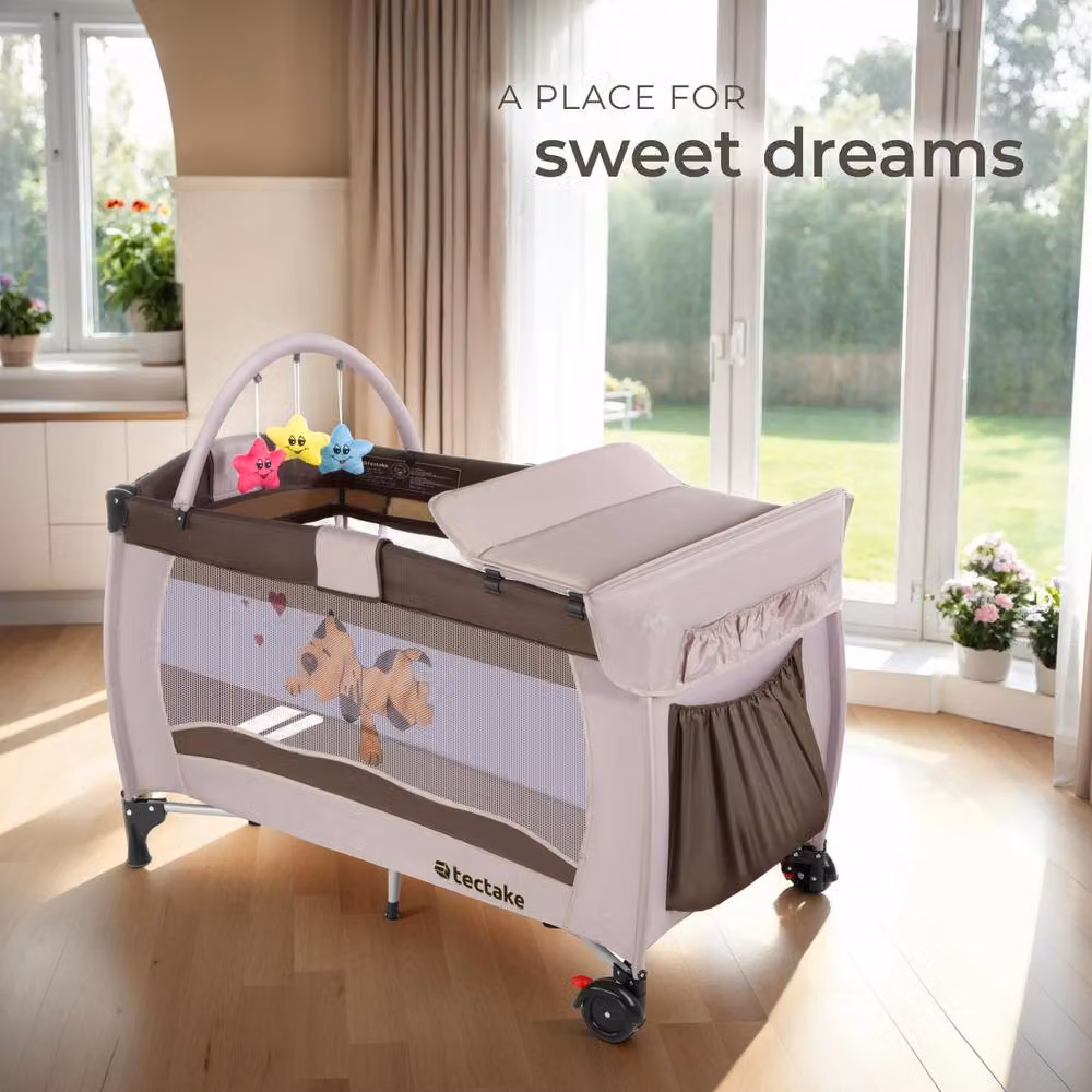 tectake Large Travel Cot for Dogs in Brown – 7
