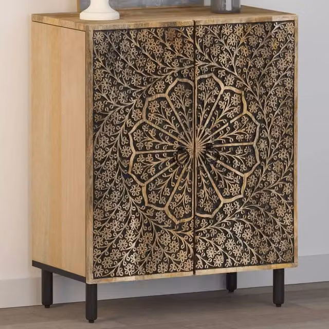 Berkfield Home Retro Side Cabinet in Brown Solid Mango Wood, W/D/H: 60 x 33 x 75 cm – 1