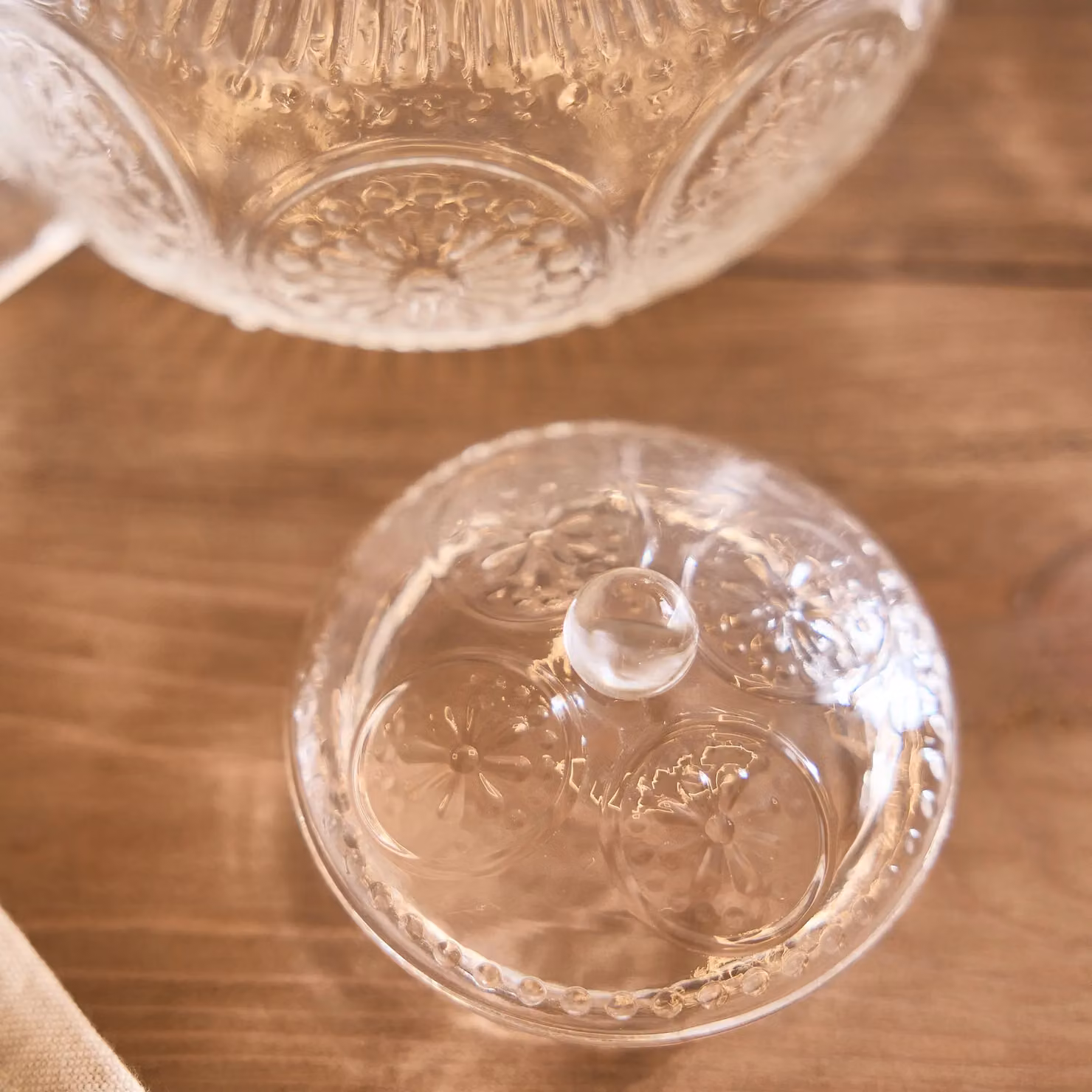 Dibor Gallano Clear Embossed Glass Teapot with Infuser – 3