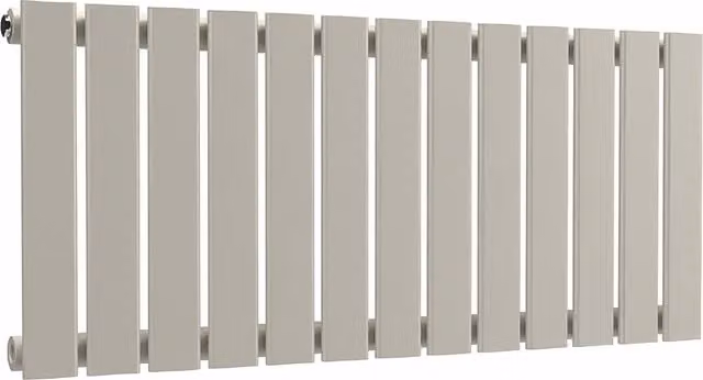 Lux Heat Single Flat Horizontal Steel Radiator in Grey, W/H: 91.0 x 40.0 cm