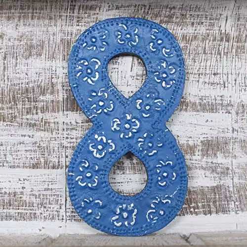 Ancient Wisdom Number 8 Tabletop Decoration, Blue, H 15 cm x W 15 cm x D 15 cm