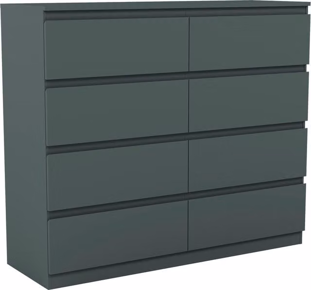 Vida Designs Denver 8 Drawer Chest in Jasper Green