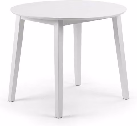 Julian Bowen Coast Round White Drop Leaf Dining Table, W/D/H: 90 x 90 x 75 cm