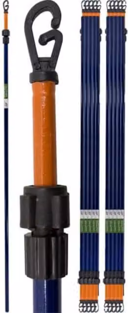 BARGAINS-GALORE Set of 2 Heavy Duty Steel Telescopic Wash Line Poles, Multicolour, Height: 260 cm – 1