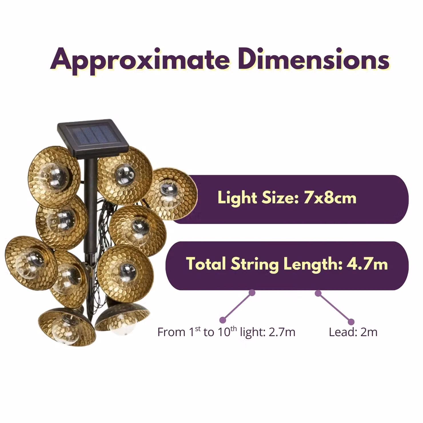 Marco Paul Gold Solar String Lantern Lights with Dusk Sensor – 2